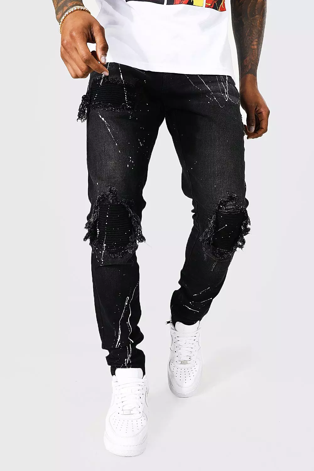 Boohooman on sale biker jeans